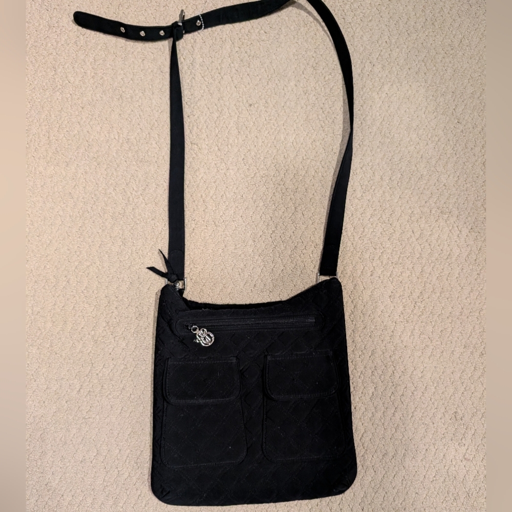 Vera Bradley Large Quilted Crossbody Hipster Black